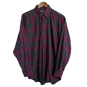 Ralph Lauren shirt men's large‎ Blake plaid blue pony cotton button down preppy